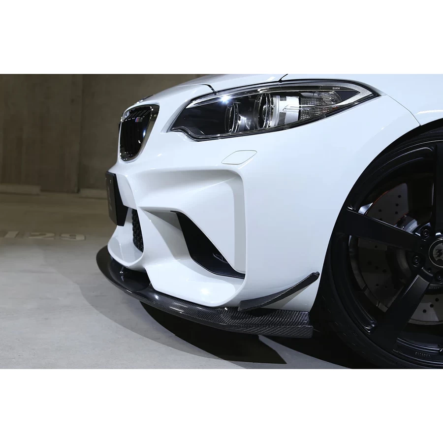 3D Design CFRP Front Lip Spoiler Set (Front Lip + Canards) - BMW F87 M2 (Pre-LCI) 16-18 - Image 2