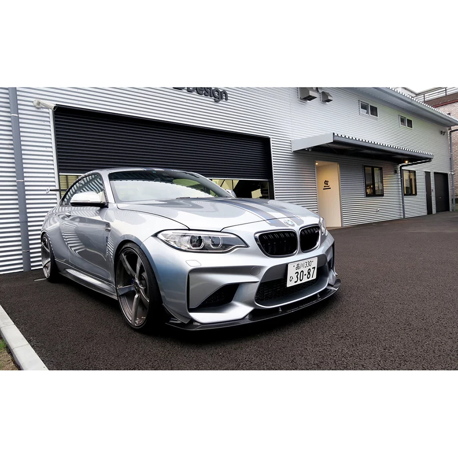 3D Design CFRP Front Lip Spoiler Set (Front Lip + Canards) - BMW F87 M2 (Pre-LCI) 16-18 - Image 5
