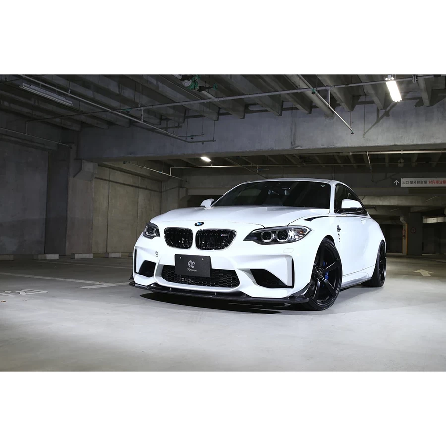 3D Design CFRP Front Lip Spoiler Set (Front Lip + Canards) - BMW F87 M2 (Pre-LCI) 16-18 - Image 7