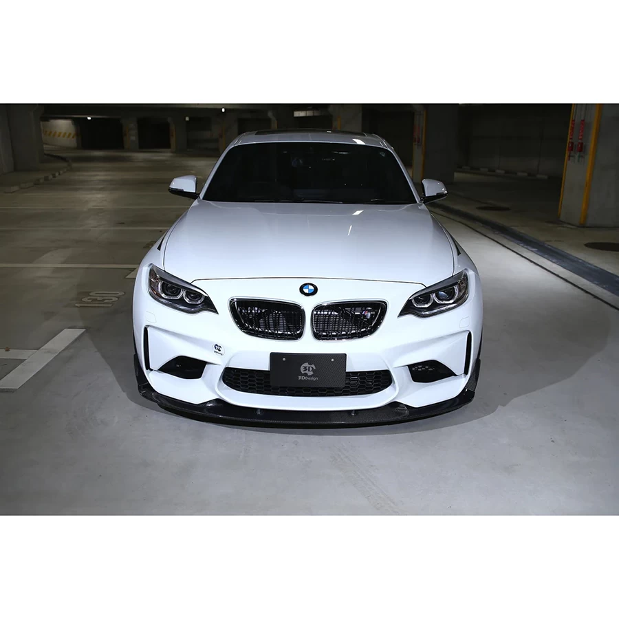 3D Design CFRP Front Lip Spoiler Set (Front Lip + Canards) - BMW F87 M2 (Pre-LCI) 16-18 - Image 8