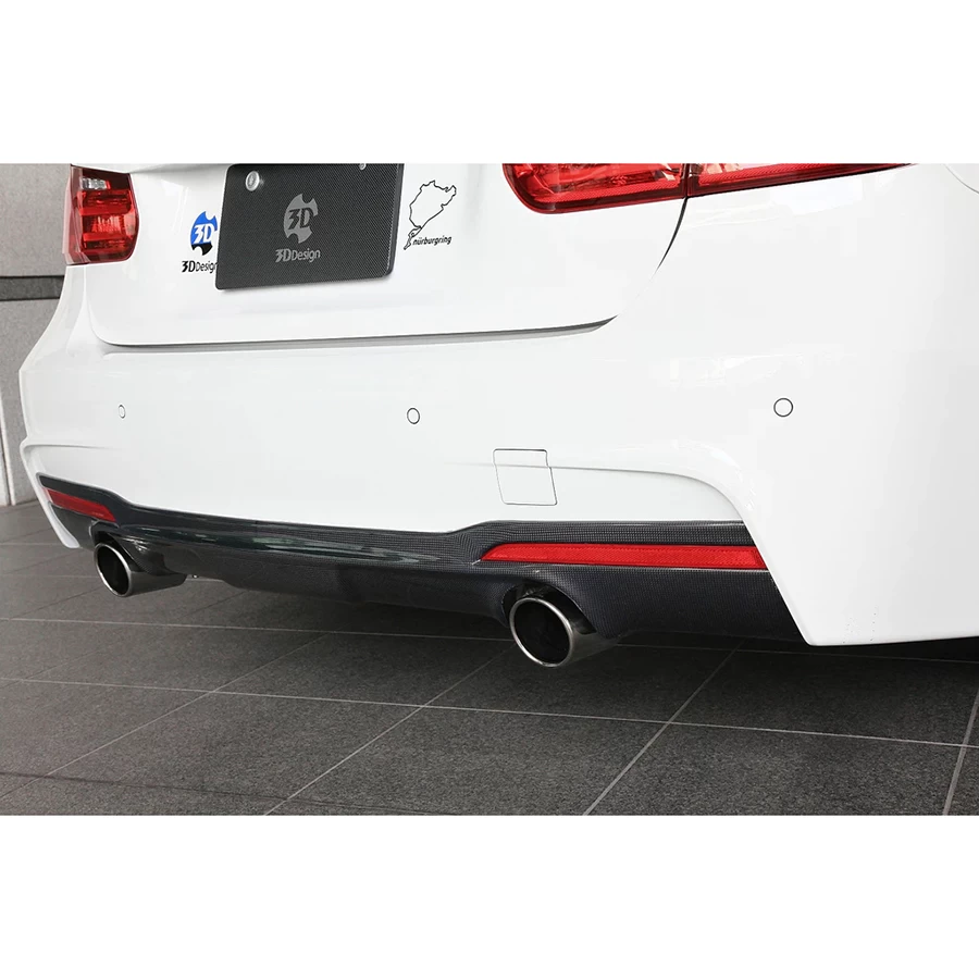 3D Design CFRP Rear Diffuser (Use With 2 Tip Exhausts) - BMW F30 Sedan / F31 3-Series Touring (M-Sport 335i) 12-18