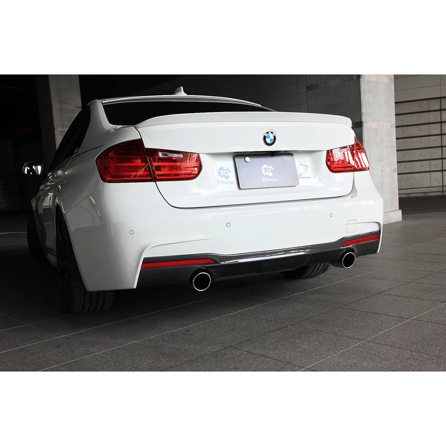 3D Design CFRP Rear Diffuser (Use With 2 Tip Exhausts) - BMW F30 Sedan / F31 3-Series Touring (M-Sport 335i) 12-18 - Image 2