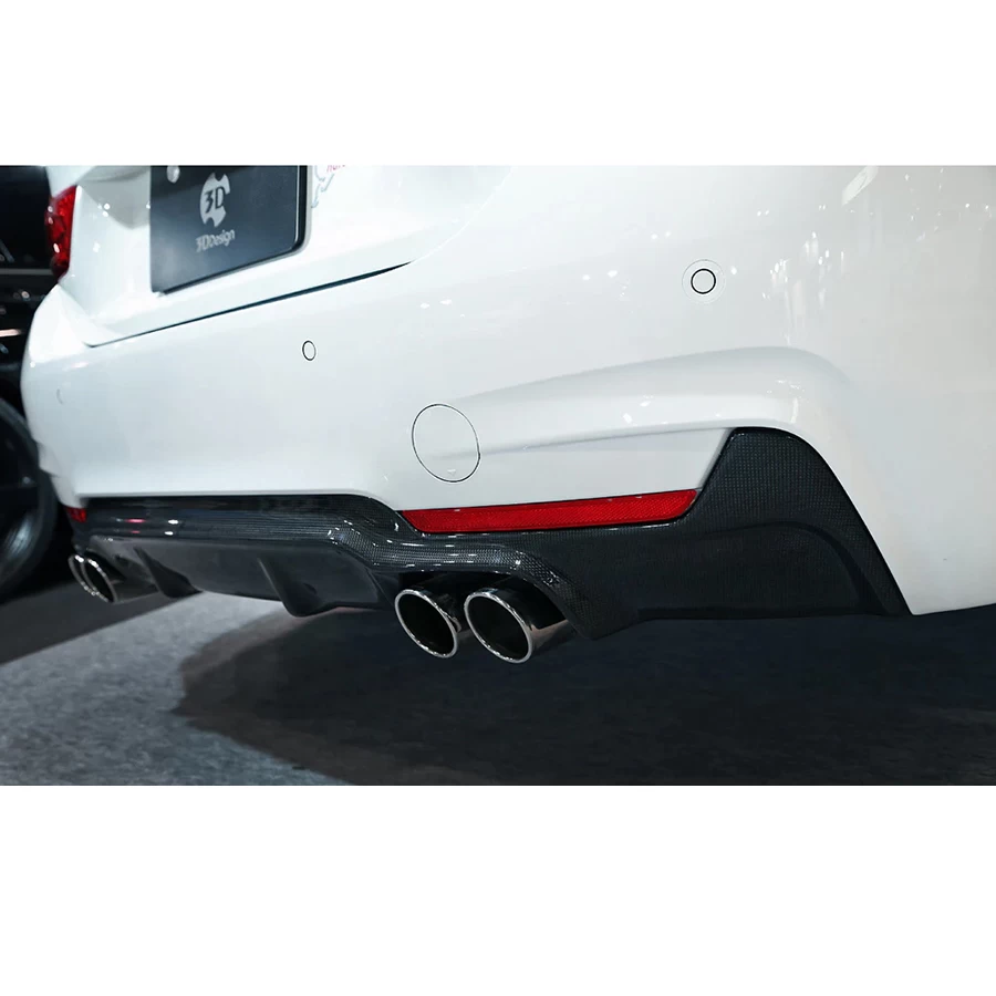 3D Design CFRP Rear Diffuser (Use With 4 Tip Exhausts) - BMW F32 Coupe / F36 4-Series Gran Coupe (M-Sport 435i / 440i) 14-20 - Image 3