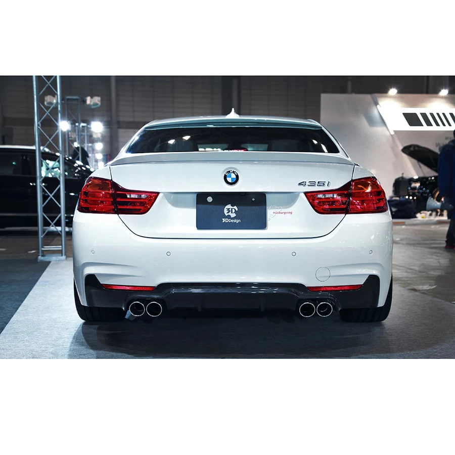 3D Design CFRP Rear Diffuser (Use With 4 Tip Exhausts) - BMW F32 Coupe / F36 4-Series Gran Coupe (M-Sport 435i / 440i) 14-20 - Image 4