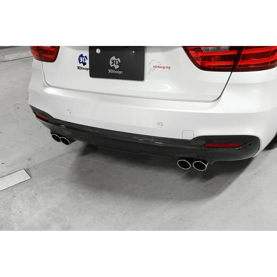 3D Design CFRP Rear Diffuser (Use With 4 Tip Exhausts) - BMW F34 3-Series Gran Turismo (GT M-Sport) 14-19 - Image 4