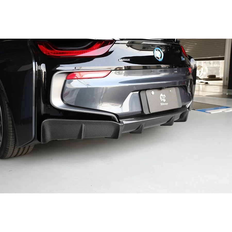 3D Design CFRP Rear Diffuser - BMW I12 I8 (OEM Exhaust) 14-20 - Image 3