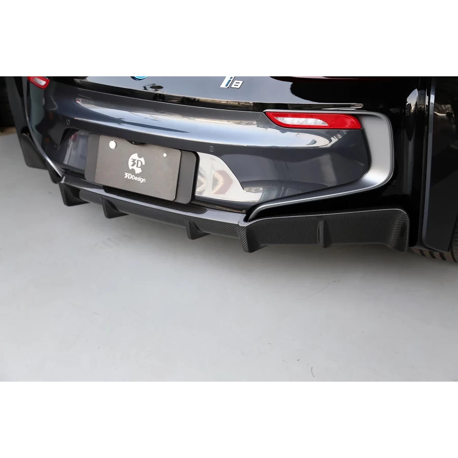 3D Design CFRP Rear Diffuser - BMW I12 I8 (OEM Exhaust) 14-20 - Image 4
