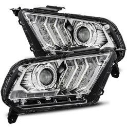 Alpharex PRO-Series Projector Headlights (Chrome W/ DRL) - Ford Mustang 10-12