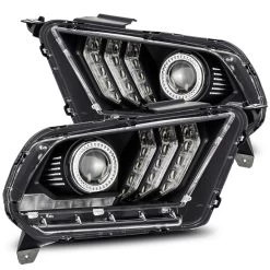 Alpharex LUXX-Series Projector Headlights (Black W/ DRL) - Ford Mustang 10-12