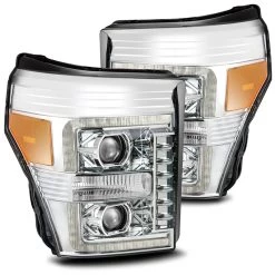 Alpharex LUXX-Series Projector Headlights (Chrome W/ DRL) - Ford F-250 Super Duty 11-16