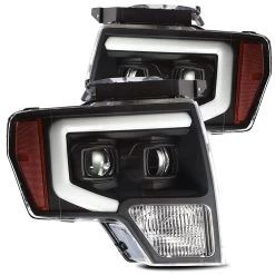 Alpharex LUXX-Series Projector Headlights (Black W/ DRL) - Ford F-150 09-14