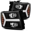 Alpharex PRO-Series Projector Headlights (Matte Black) - Chevrolet Silverado 3500HD 07-14