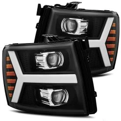 Alpharex PRO-Series Projector Headlights (Matte Black) - Chevrolet Silverado 3500HD 07-14