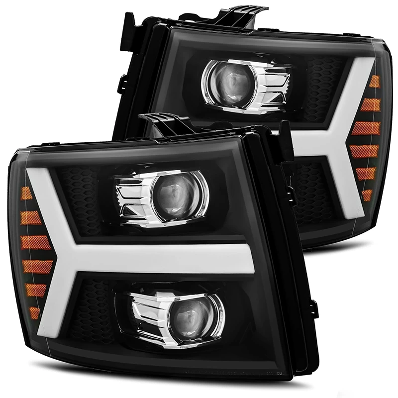 Alpharex PRO-Series Projector Headlights (Matte Black) - Chevrolet Silverado 3500HD 07-14