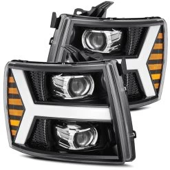 Alpharex PRO-Series Projector Headlights (Gloss Black) - Chevrolet Silverado 2500HD 07-14