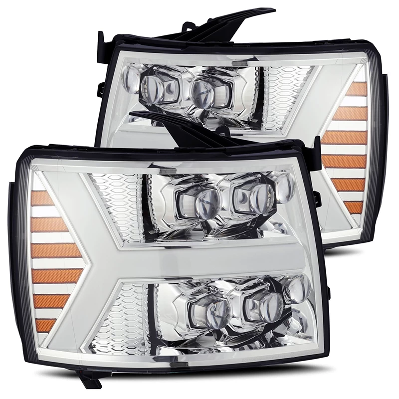 Alpharex NOVA-Series Projector Headlights (Chrome) - Chevrolet Silverado 1500HD 07-13