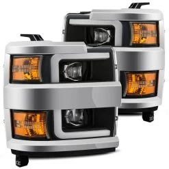 Alpharex PRO-Series Projector Headlights (Black W/ DRL) - Chevrolet Silverado 2500HD 15-19