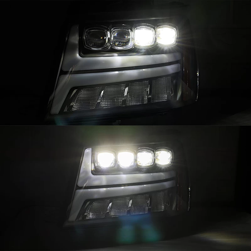 Alpharex NOVA-Series Projector Headlights (Matte Black W/ DRL) - Chevrolet Suburban 07-14 - Image 2