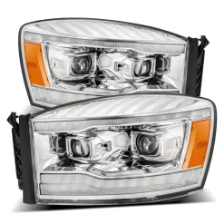 Alpharex PRO-Series Projector Headlights (Chrome W/ DRL) - Dodge Ram 1500HD 06-08