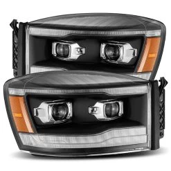 Alpharex PRO-Series Projector Headlights (Black W/ DRL) - Dodge Ram 1500HD 06-08