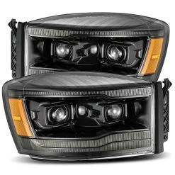 Alpharex LUXX-Series Projector Headlights (Alpha Black W/ DRL) - Dodge Ram 3500HD 06-09