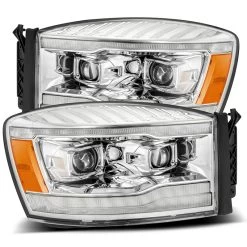 Alpharex LUXX-Series Projector Headlights (Chrome W/ DRL) - Dodge Ram 3500HD 06-09