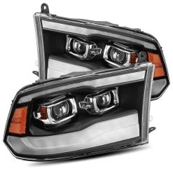 Alpharex LUXX-Series Projector Headlights (Black W/ DRL) - Dodge Ram 1500HD 09-18