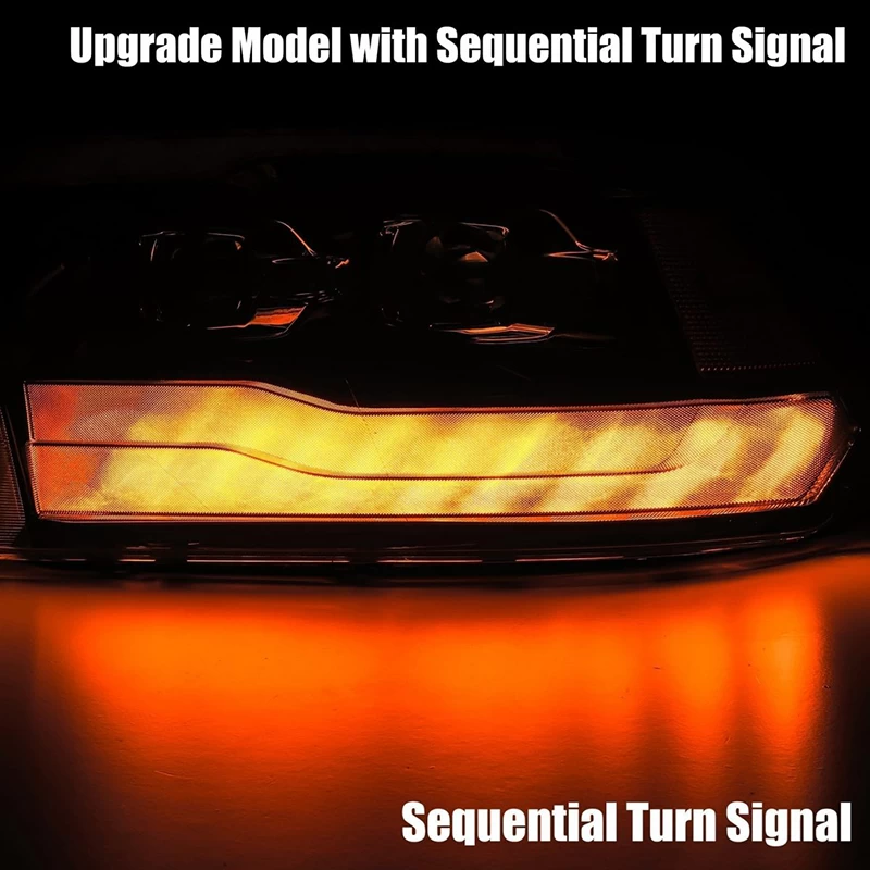 Alpharex LUXX-Series Projector Headlights (Black W/ DRL) - Dodge Ram 2500HD 10-18 - Image 3