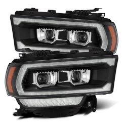 Alpharex LUXX-Series Projector Headlights (Black W/ DRL) - Dodge Ram 2500 19-22