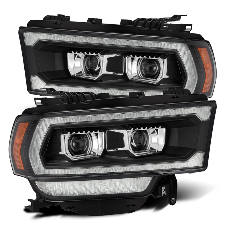 Alpharex LUXX-Series Projector Headlights (Black W/ DRL) - Dodge Ram 2500 19-22