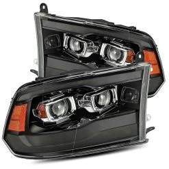 Alpharex PRO-Series Projector Headlights (Black W/ DRL, Smoked Lens) - Dodge Ram 1500HD 09-18