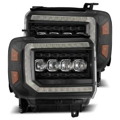Alpharex NOVA-Series Projector Headlights (Black W/ DRL) - GMC Sierra 14-18