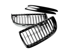 Autotecknic Glazing Black Front Grills - BMW E90 / E91 3 Series