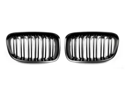 Autotecknic Dual Slats Stealth Black Front Grill - BMW F20 1 Series