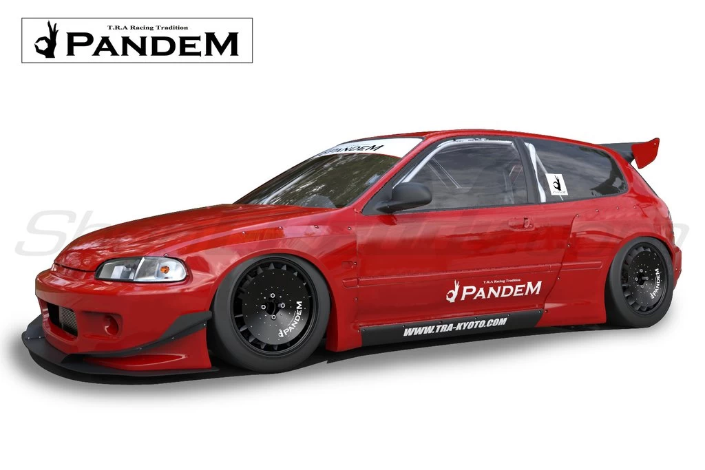 Pandem Front Splitter V1 - Honda Civic Hatchback 92-96
