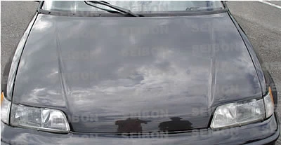 Seibon OEM Style Carbon Fiber Hood - Honda Civic Hatchback / CRX 88-91 - Image 2