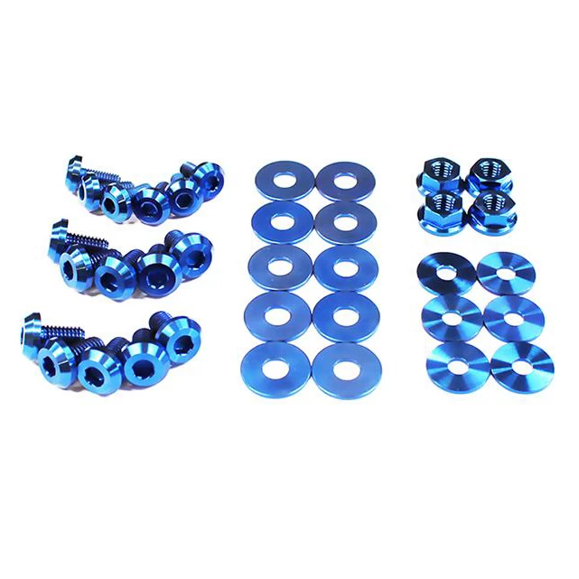 Dress Up Bolts Titanium Hood Kit - Pontiac Firebird / Trans Am F-Body 98-02 (Blue)