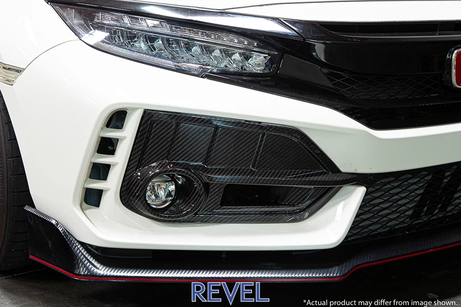 Revel GT Dry Carbon Front Fog Light Covers (Left & Right) - Honda Civic Type R FK8 17-21 - Image 2