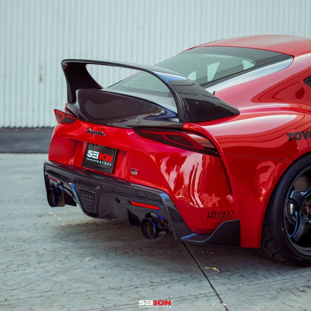 Seibon MB Style Carbon Fiber Rear Spoiler - Toyota Supra A90 2020+ - Image 3